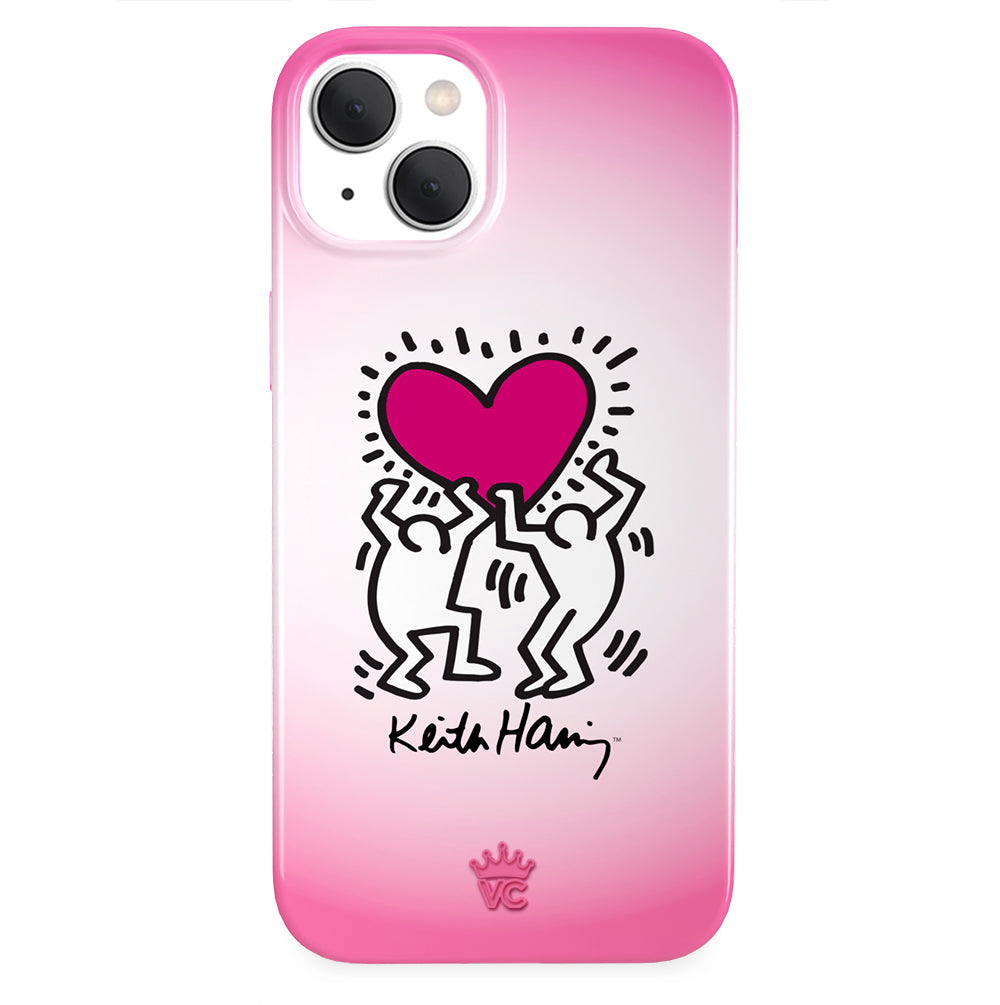Keith Haring Pink Heart iPhone Case iPhone 14 Plus