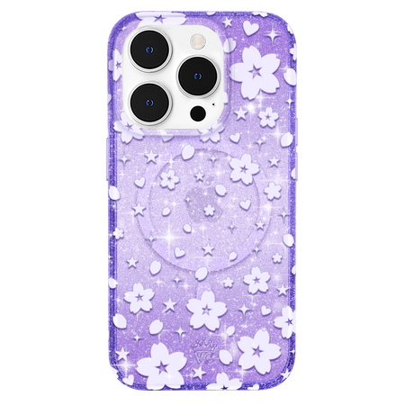 Lavender Cherry Blossom Glitter iPhone Case Lavender Cherry Blossom Glitter iPhone Case