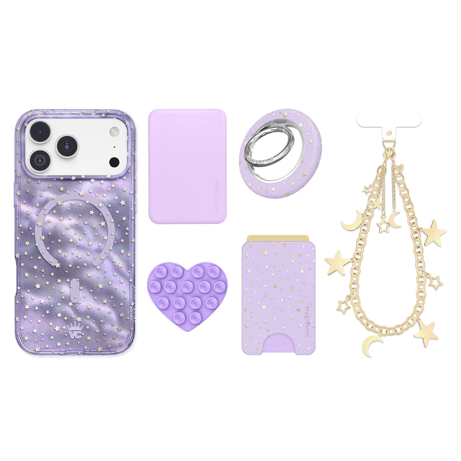 Lilac Celestial Stars iPhone Bundle Set