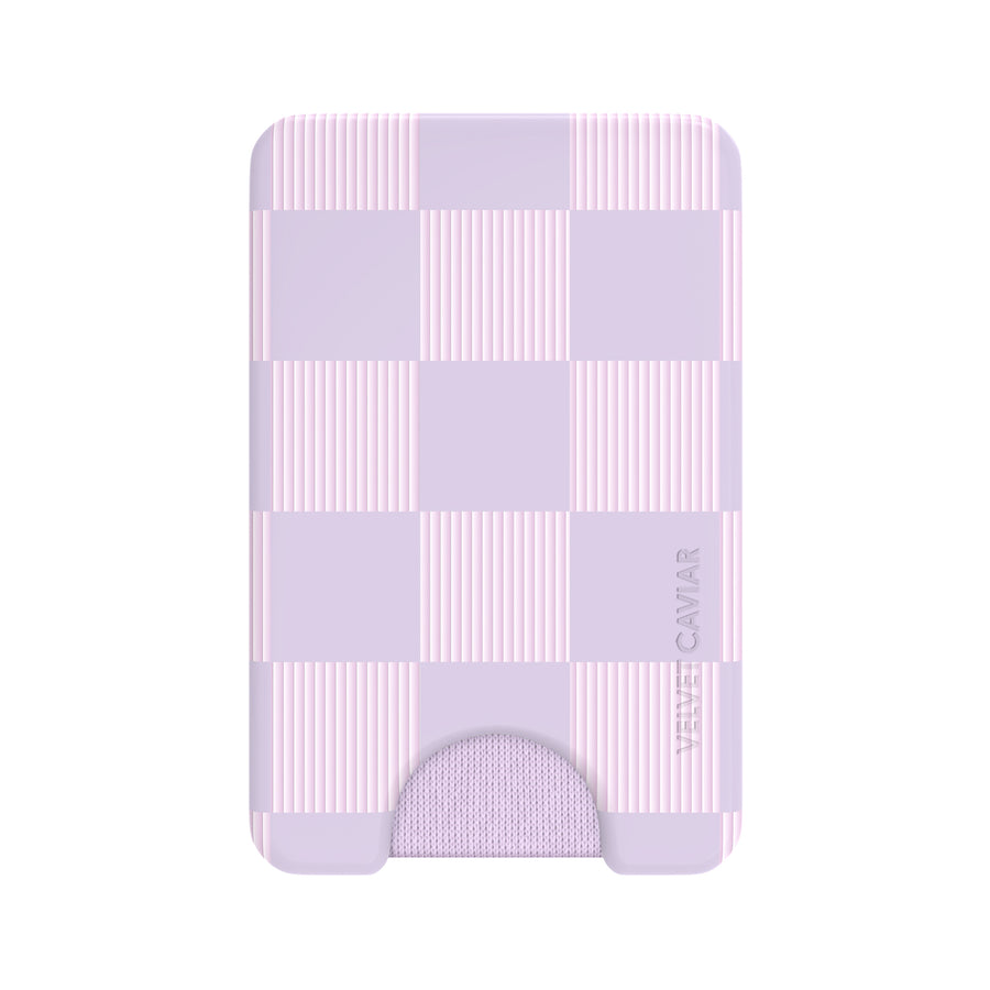 Lilac Vibe Checkered Magsafe Wallet