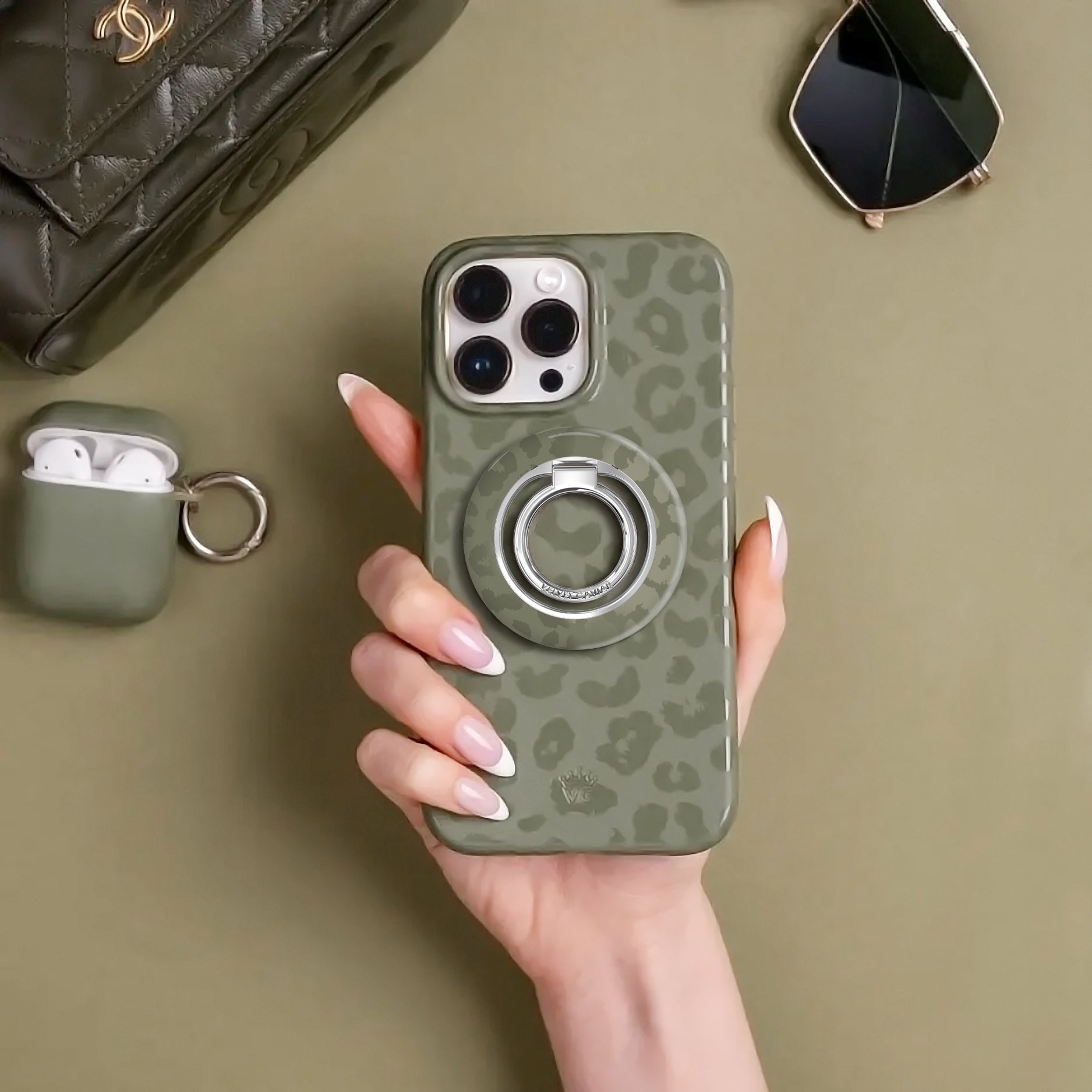 Olive Leopard MagSafe Grip Ring - Thumbnail 3