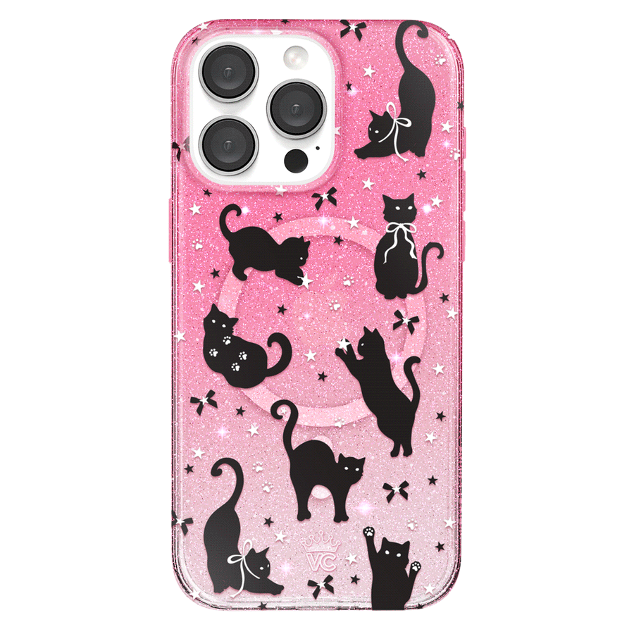 Lucky Kittens Glitter iPhone Case