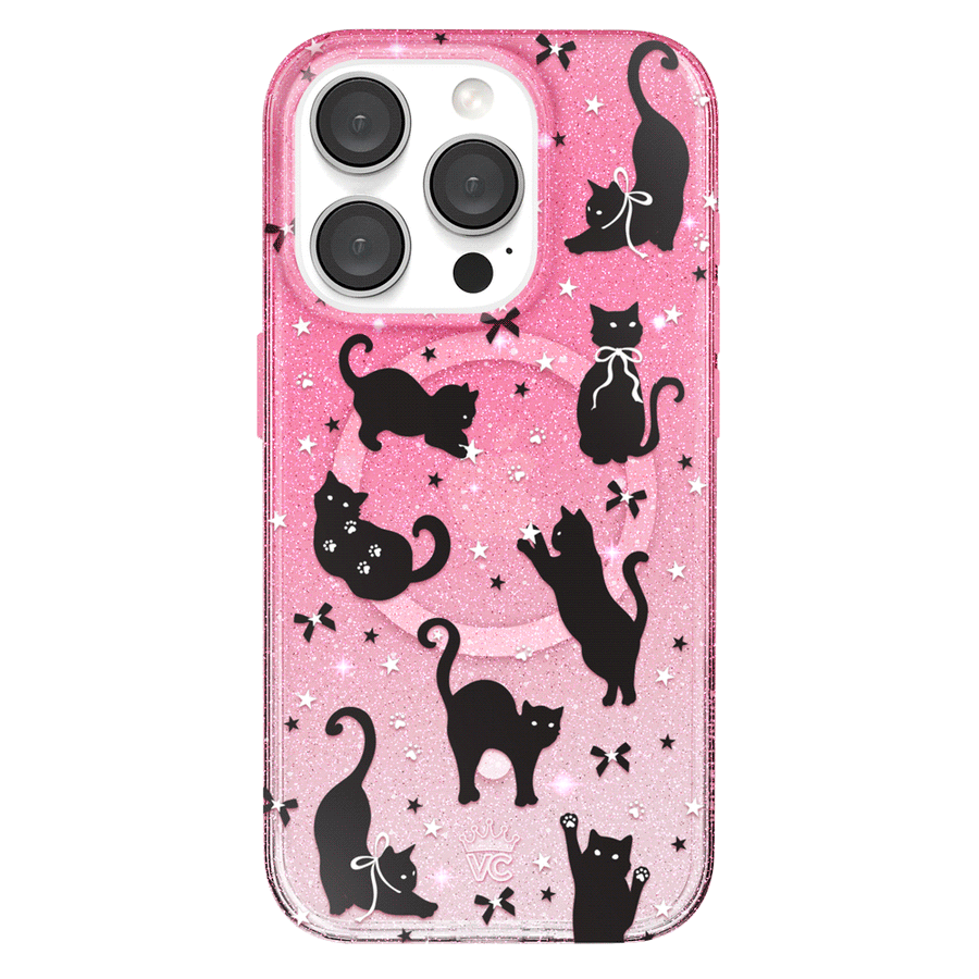 Lucky Kittens Glitter iPhone Case