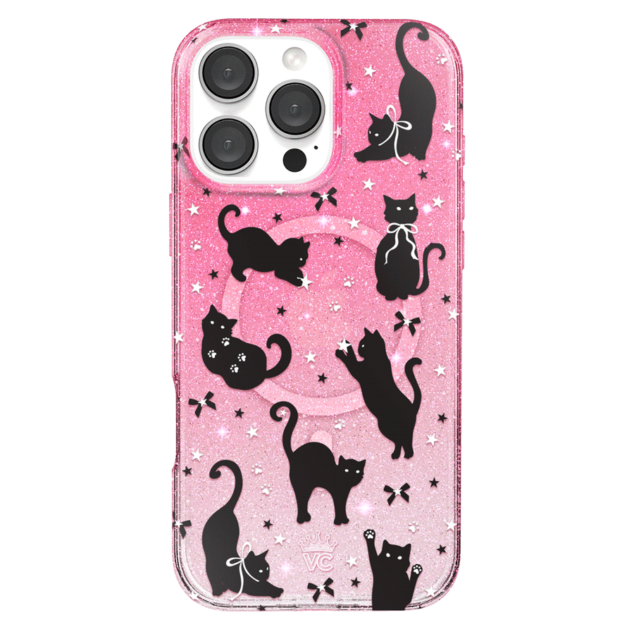 Lucky Kittens Glitter iPhone Case