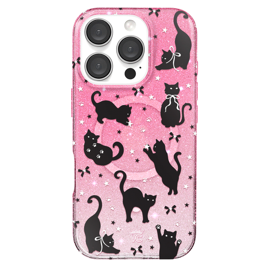 Lucky Kittens Glitter iPhone Case