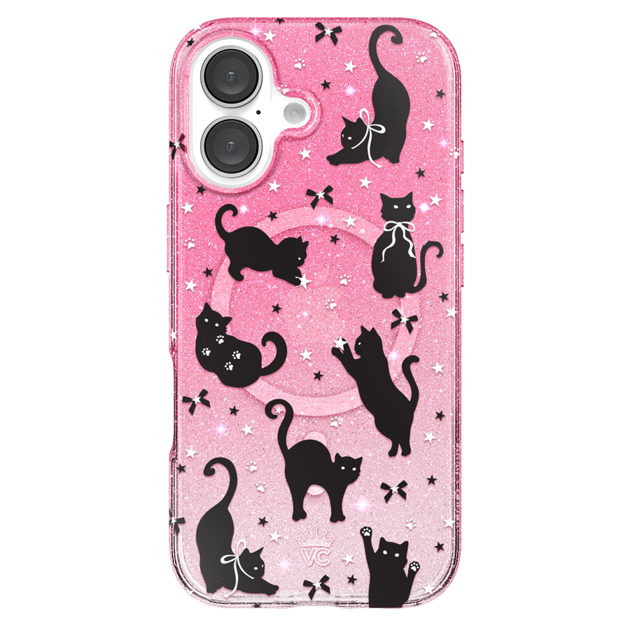 Lucky Kittens Glitter iPhone Case