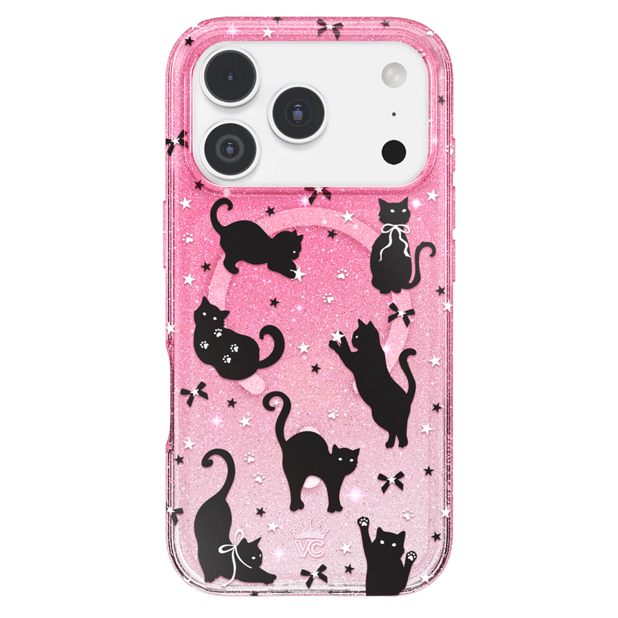 Lucky Kittens Glitter iPhone Case