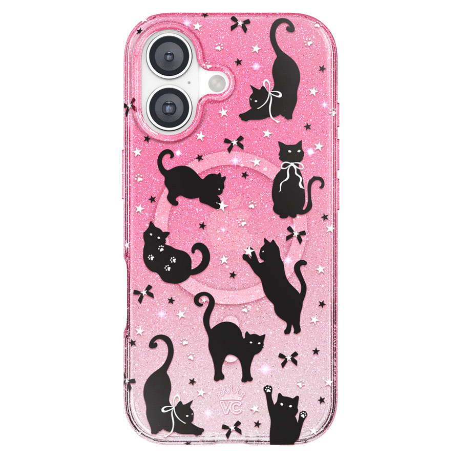 Lucky Kittens Glitter iPhone Case