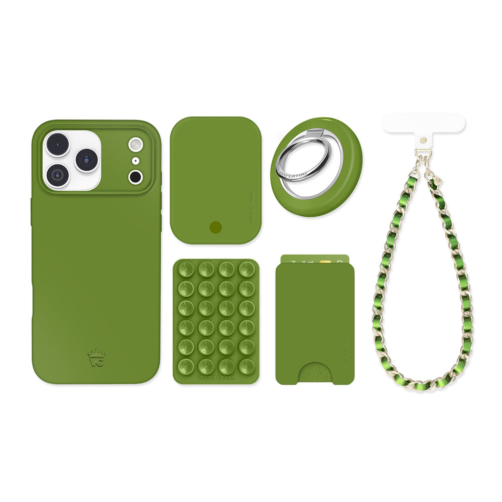 Matcha Green iPhone Bundle Set For iPhone 15 Pro