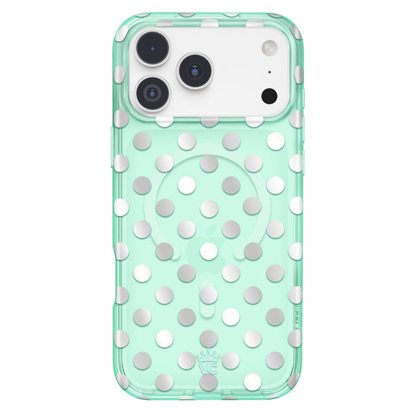 Mint Chrome Polka Dot iPhone Case image