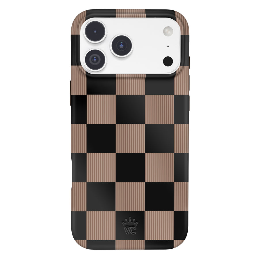 Mocha Vibe Checkered iPhone Case