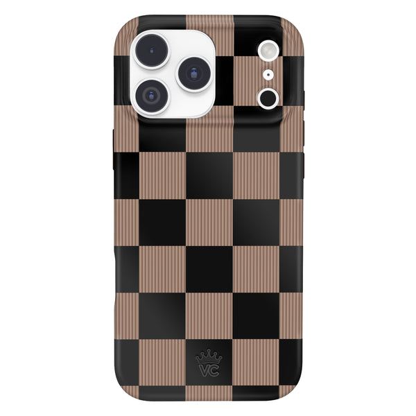 Mocha Vibe Checkered iPhone Case