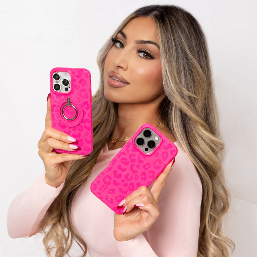 Even Hotter Pink Leopard iPhone Case lifestyle