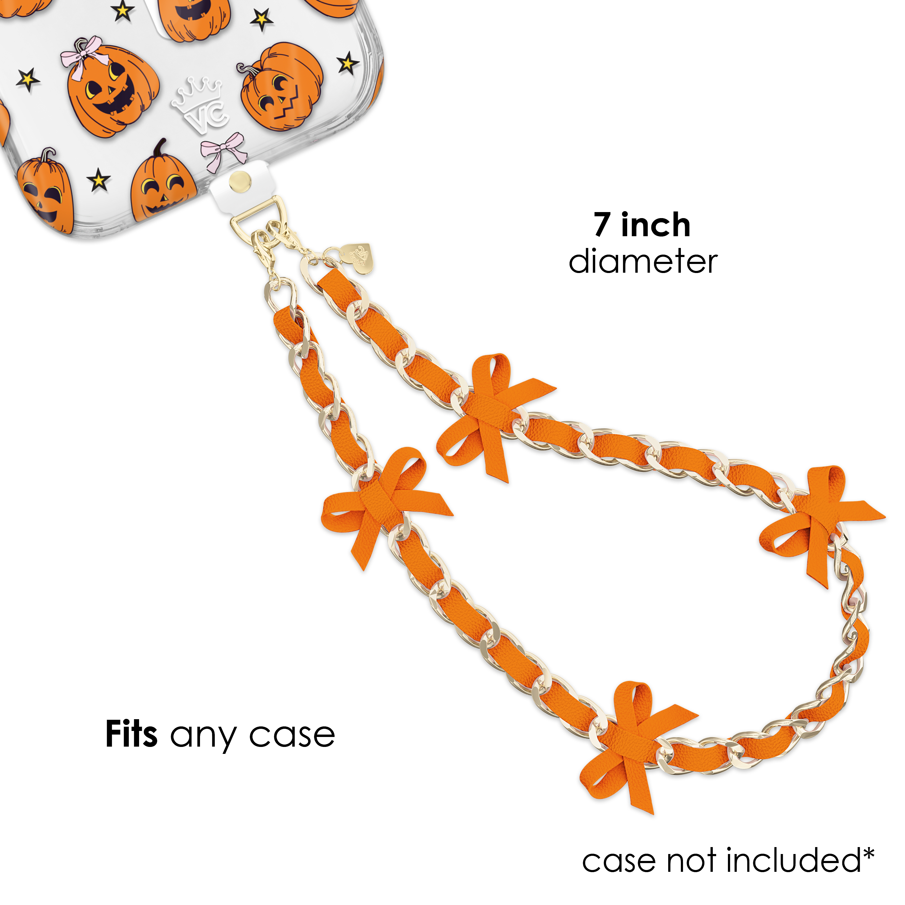 VELVET CAVIAR Bow Leather Chain Phone Charm