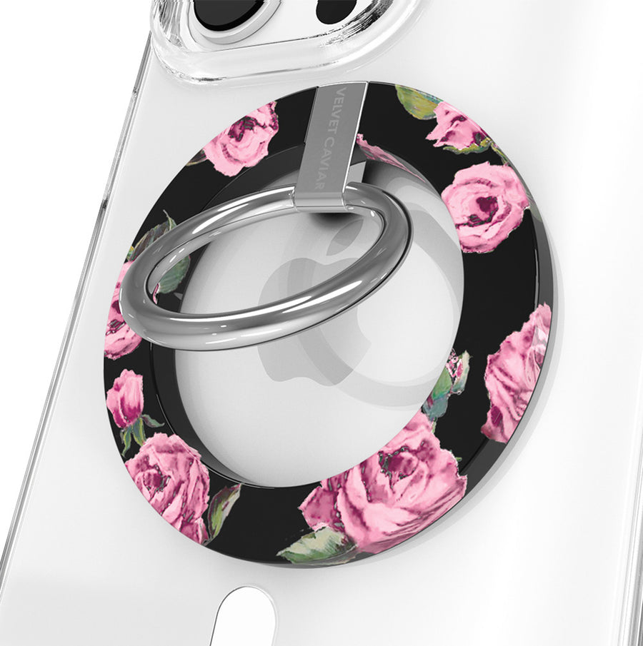 Pink Rose Floral MagSafe Grip Ring