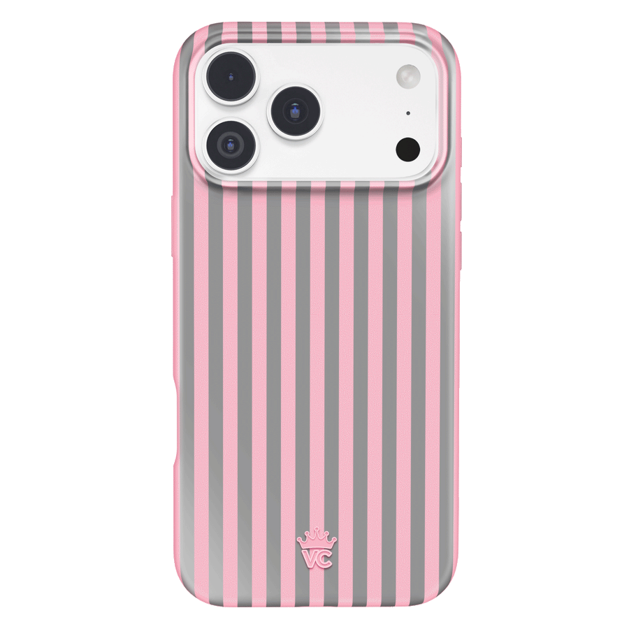 Pink Chrome Stripes iPhone Case
