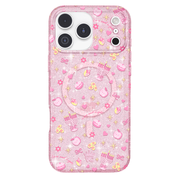Pink Hanukkah Glitter iPhone Case