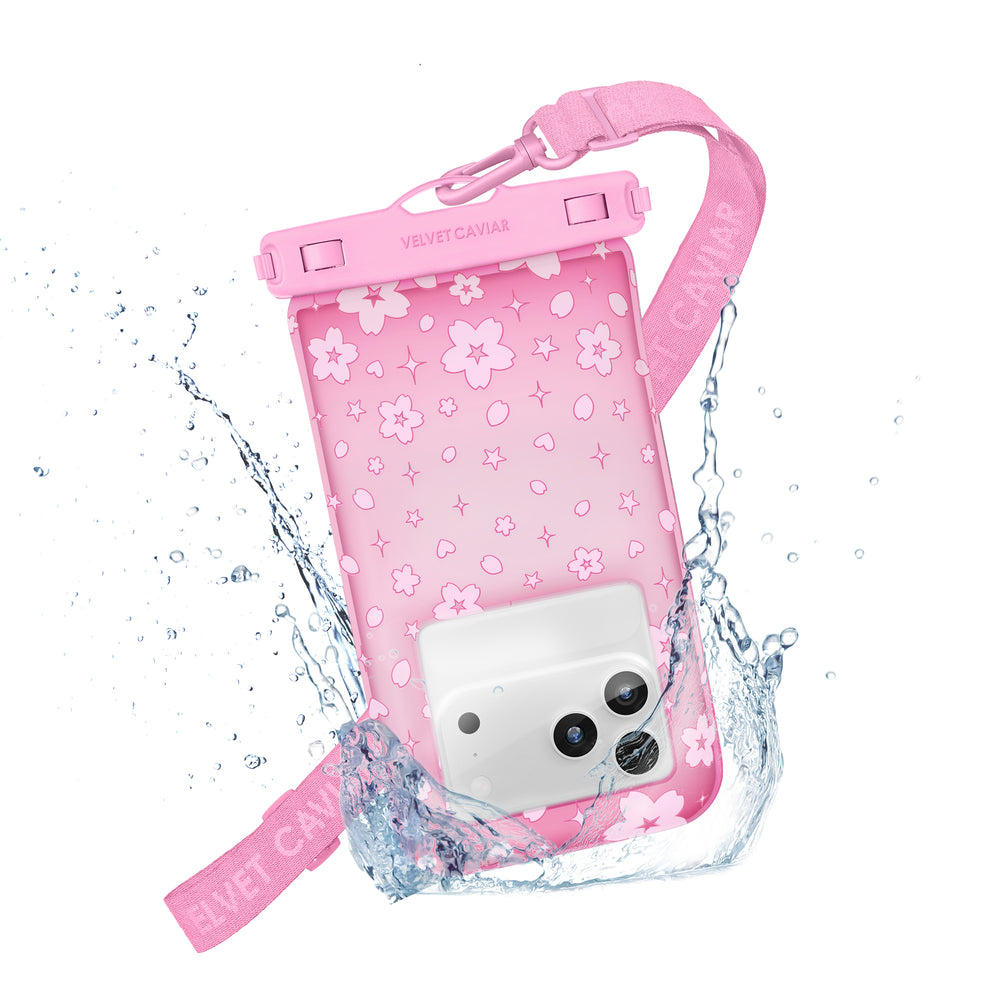Pink Cherry Blossom Waterproof Floating Phone Pouch Pink Cherry Blossom Waterproof Floating Phone Pouch