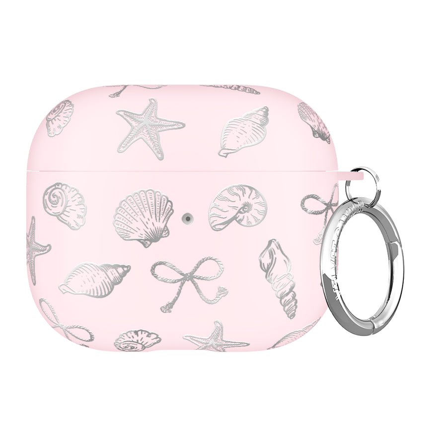 Pink Coastal Seashells AirPod Case