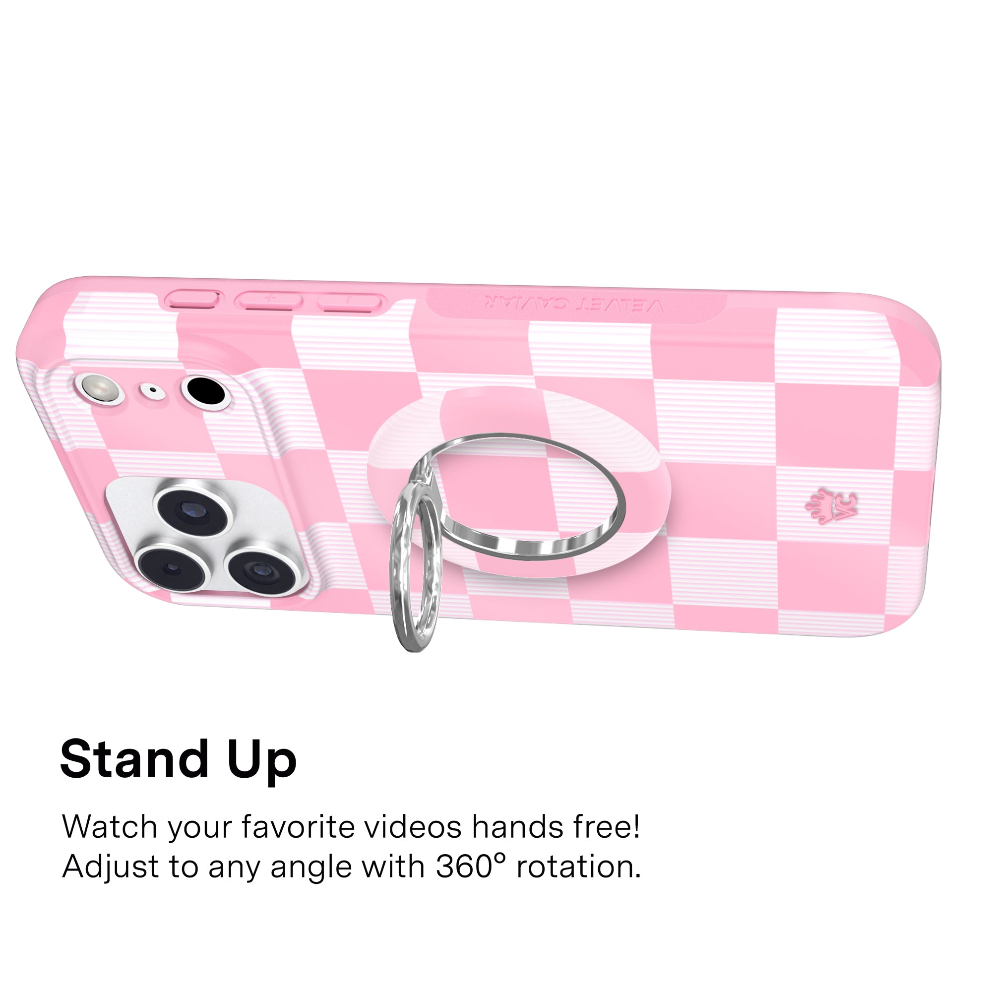 Pink Vibe Checkered MagSafe Grip Ring - Thumbnail 5