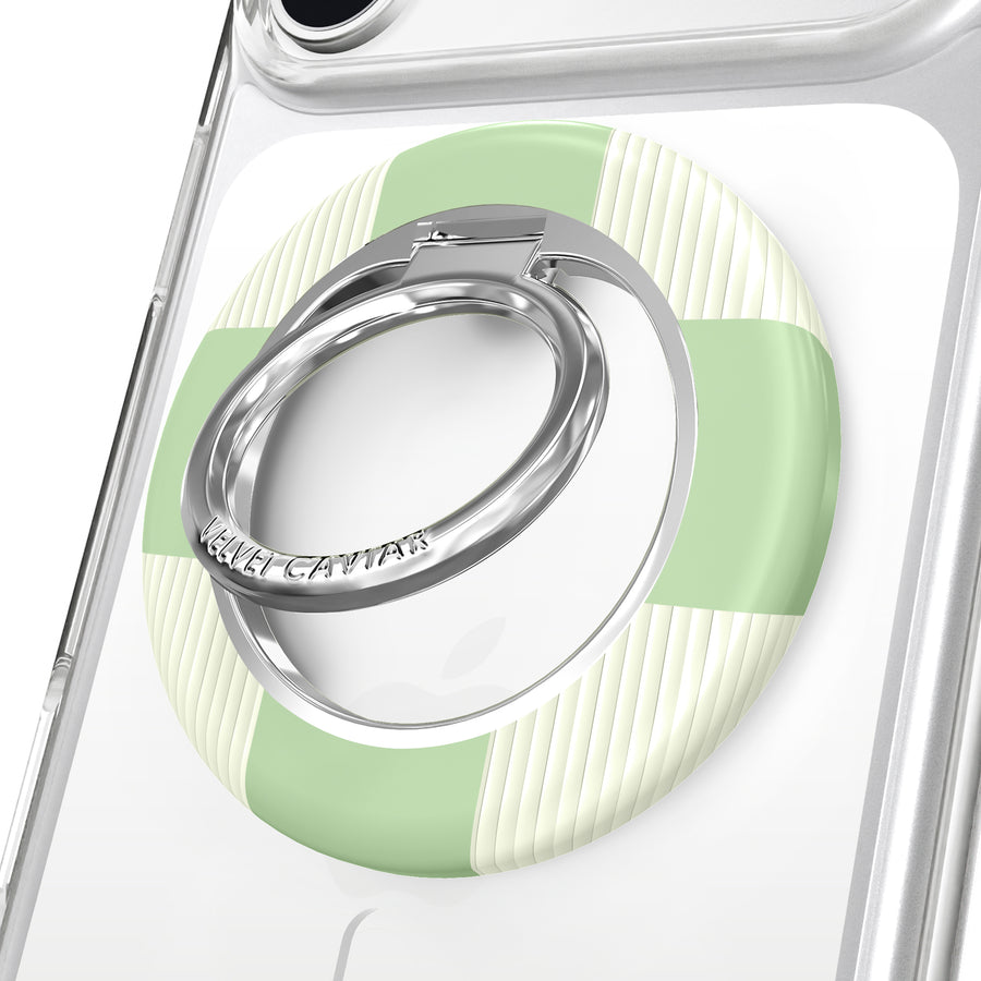 Pistachio Vibe Checkered MagSafe Grip Ring
