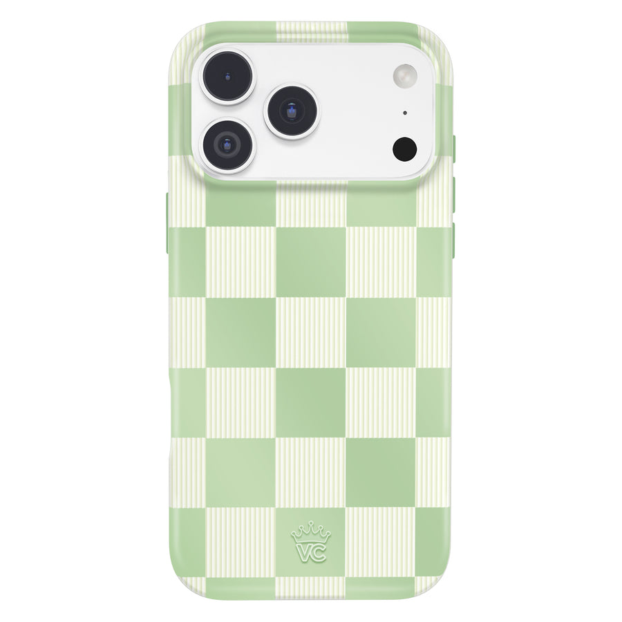 Pistachio Vibe Checkered iPhone Case