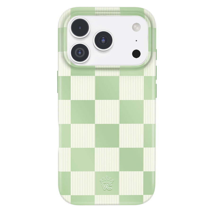 Pistachio Vibe Checkered iPhone Case