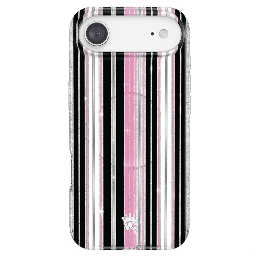 Pretty Punk Stripes Glitter iPhone Case
