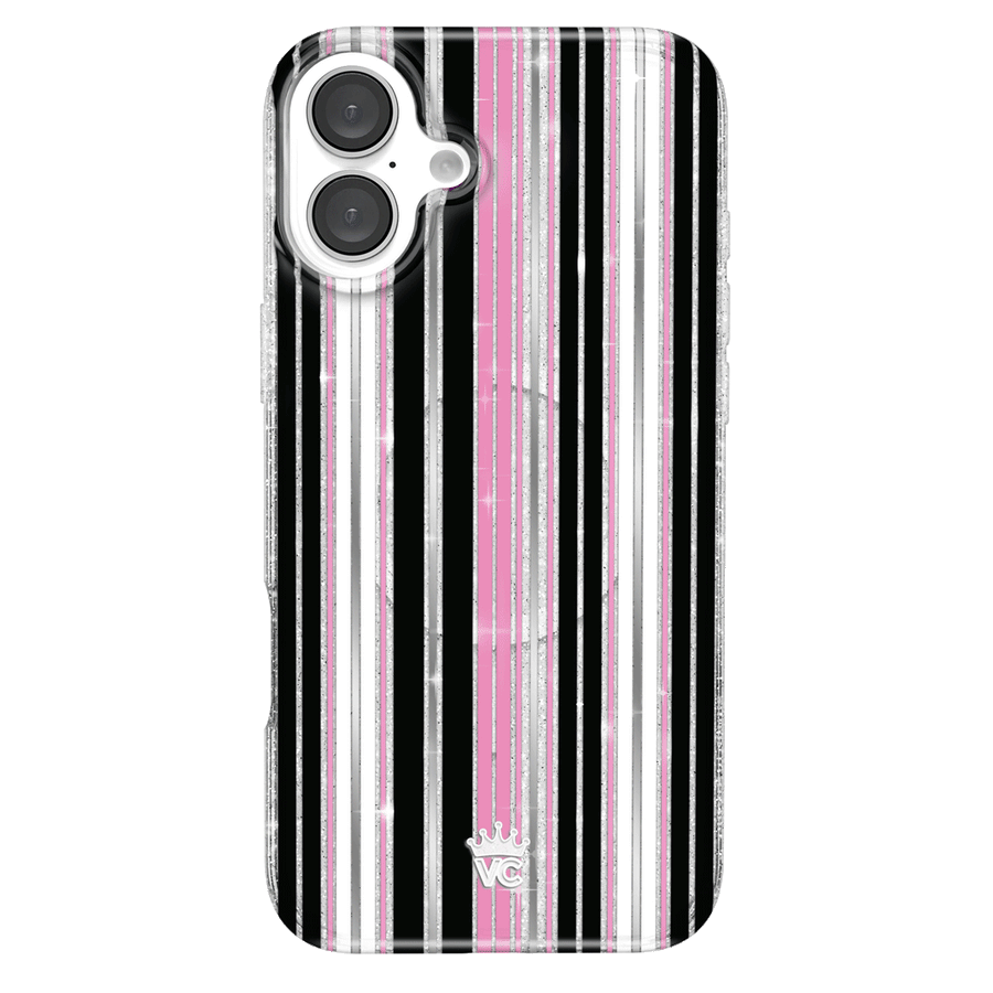 Pretty Punk Stripes Glitter iPhone Case