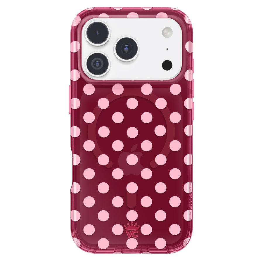 Raspberry Polka Dot iPhone Case