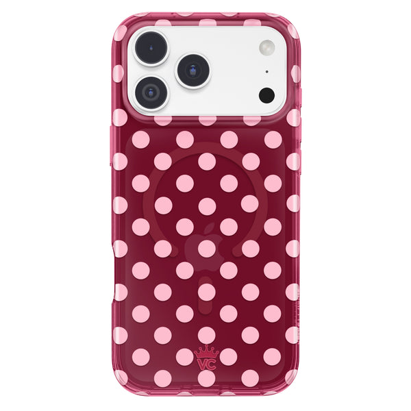 Raspberry Polka Dot iPhone Case
