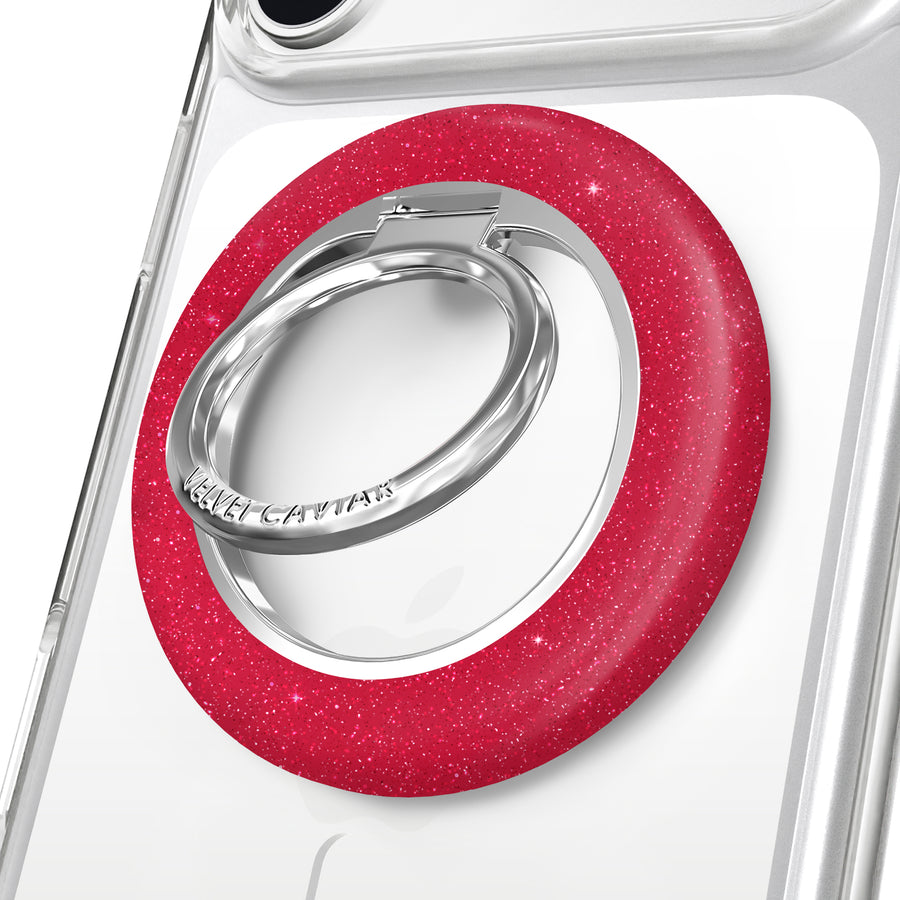 Ruby Red Glitter Jelly MagSafe Grip Ring
