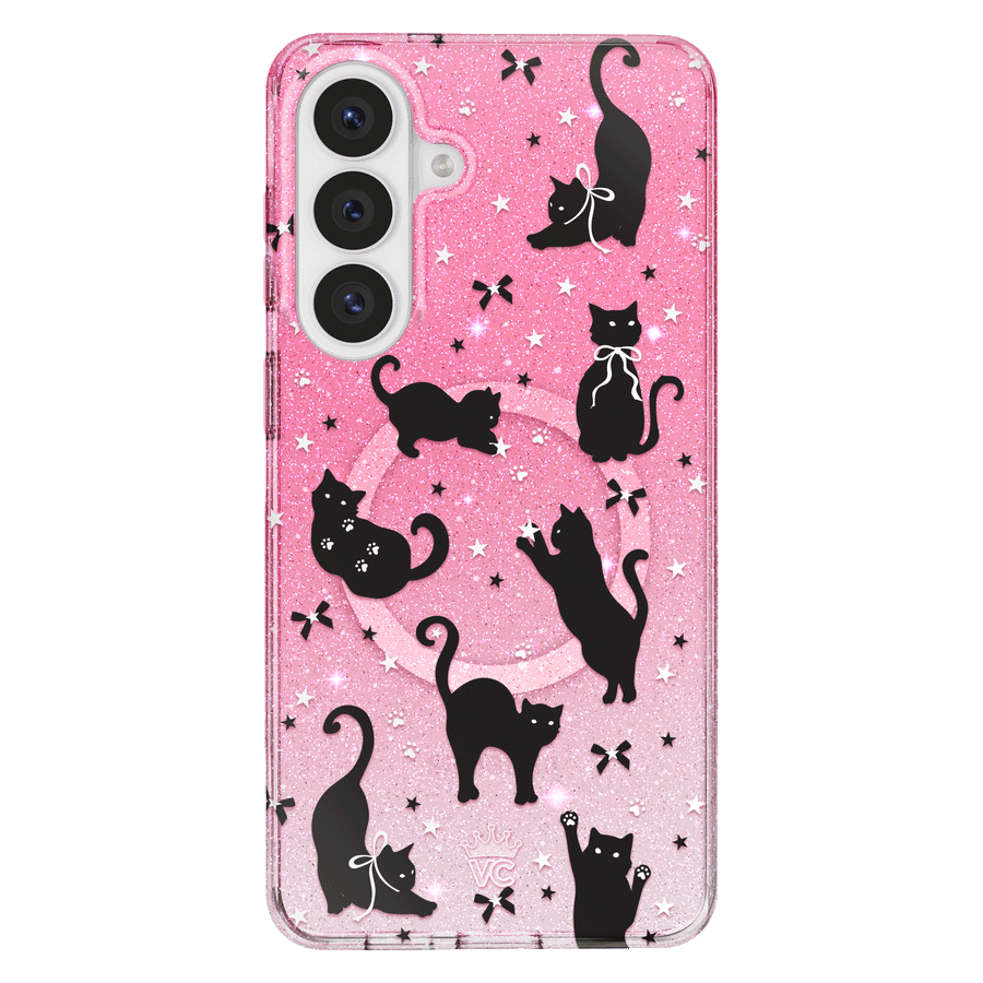 Lucky Kittens Glitter Samsung Case