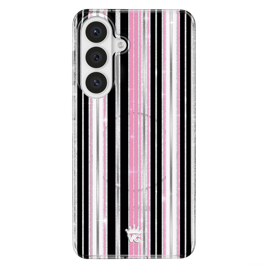 Pretty Punk Stripes Glitter Samsung Case