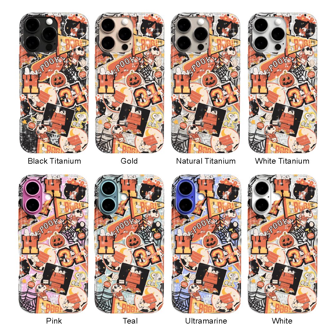 Snoopy Halloween Varsity Glitter iPhone Case - Thumbnail 5