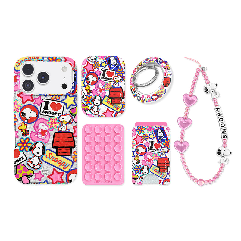 Snoopy Patchwork Glitter iPhone Bundle Set