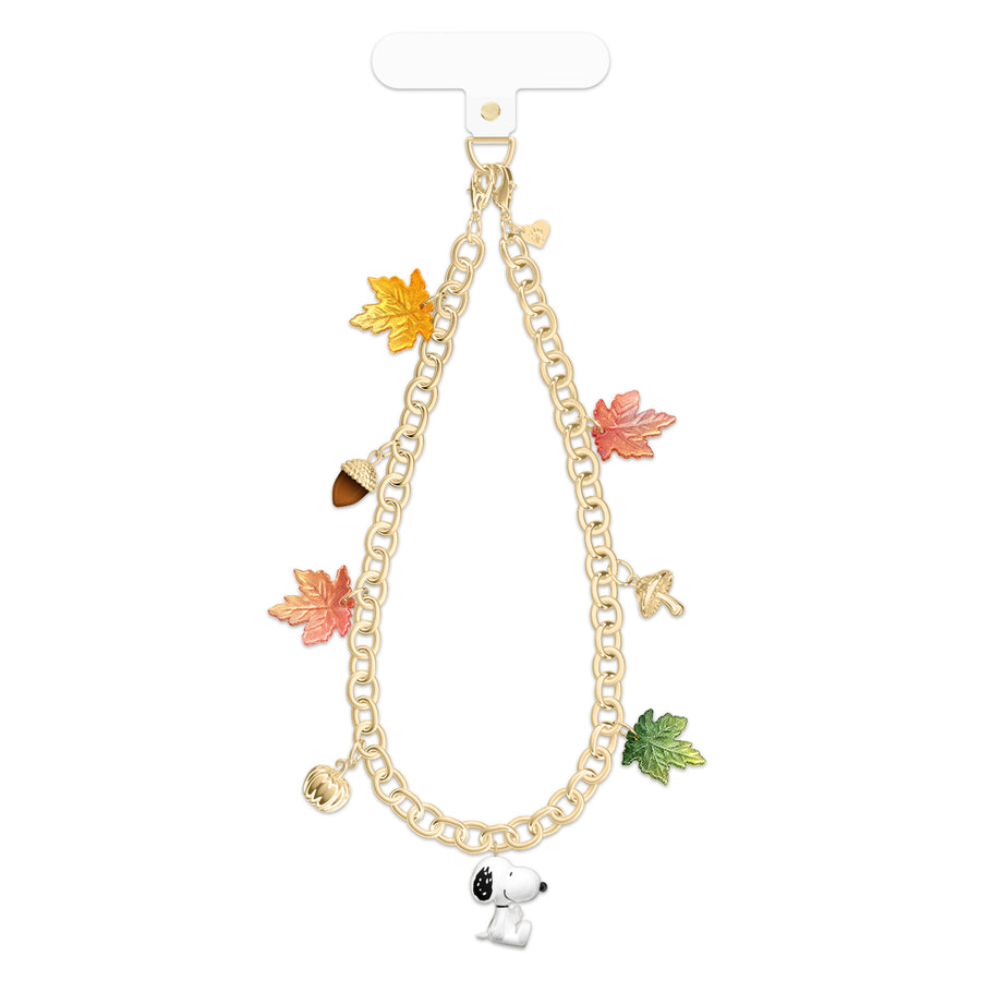 Snoopy Autumn Leaves Phone Charm