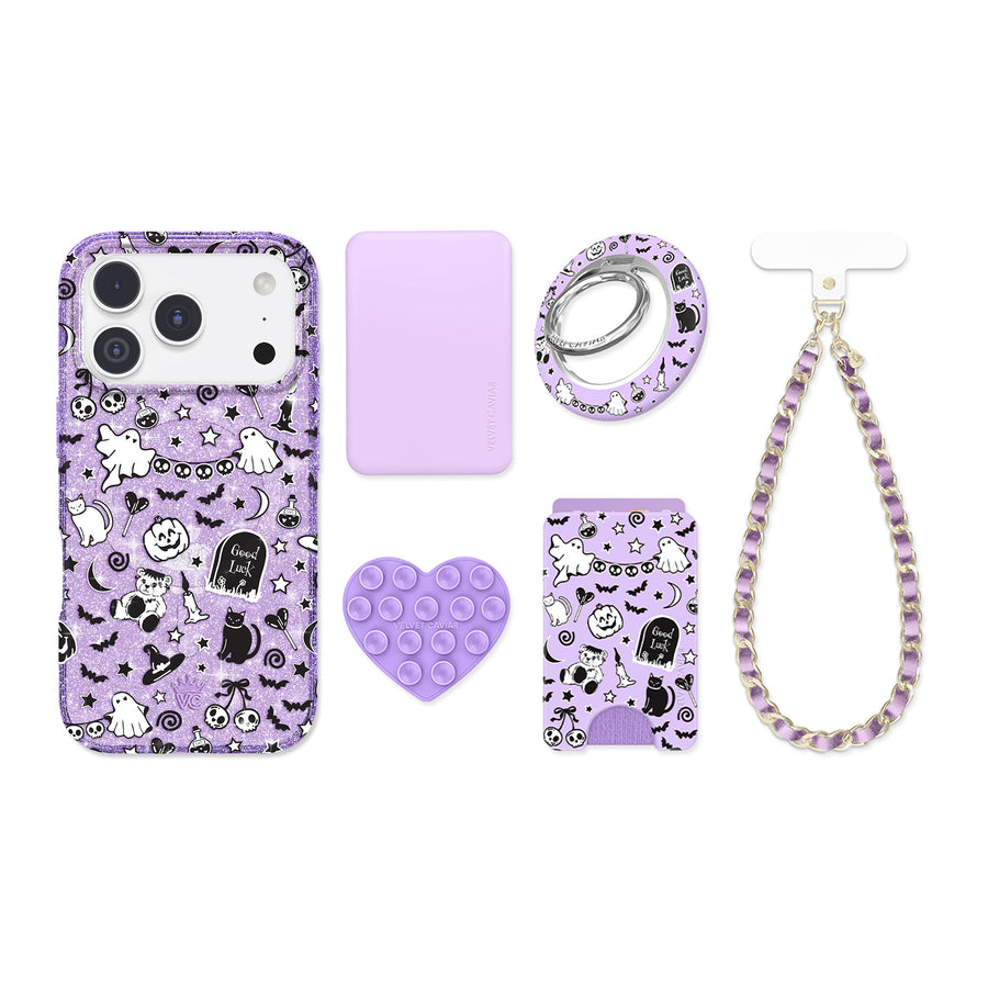 Witchy Lilac Glitter iPhone Bundle Set