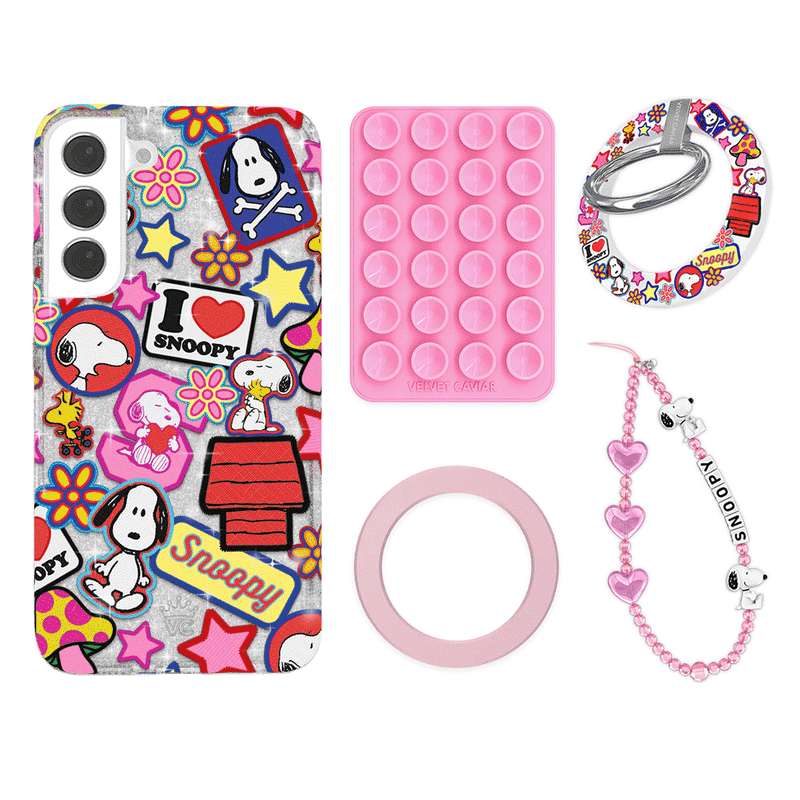 Snoopy Patchwork Glitter Samsung Bundle Set