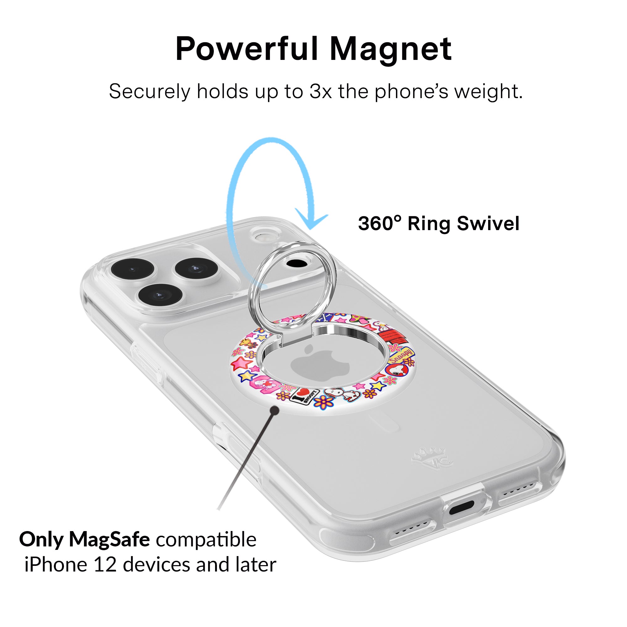 VELVET CAVIAR Snoopy Patchwork MagSafe Grip Ring - Thumbnail 3