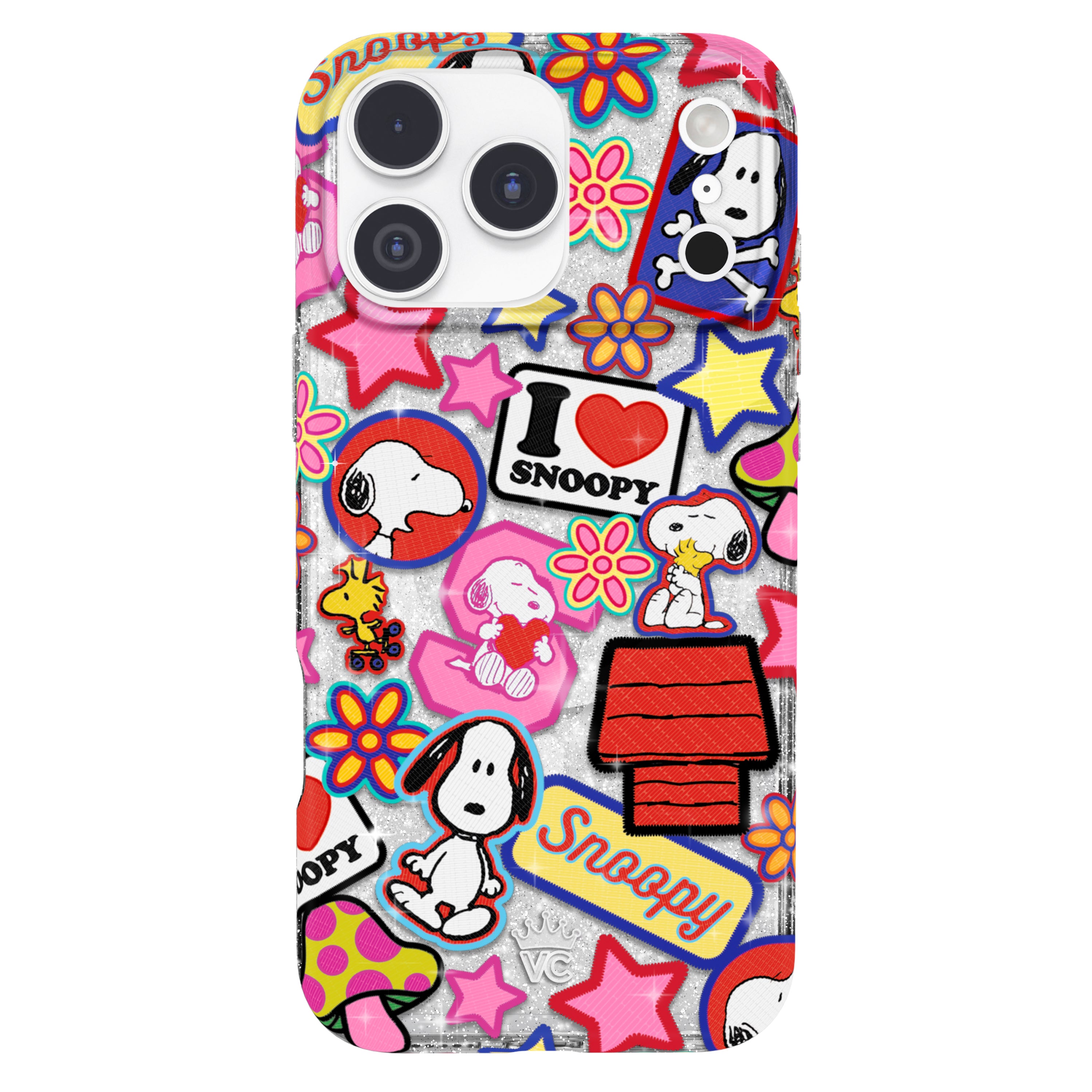 Snoopy Patchwork Glitter iPhone Case