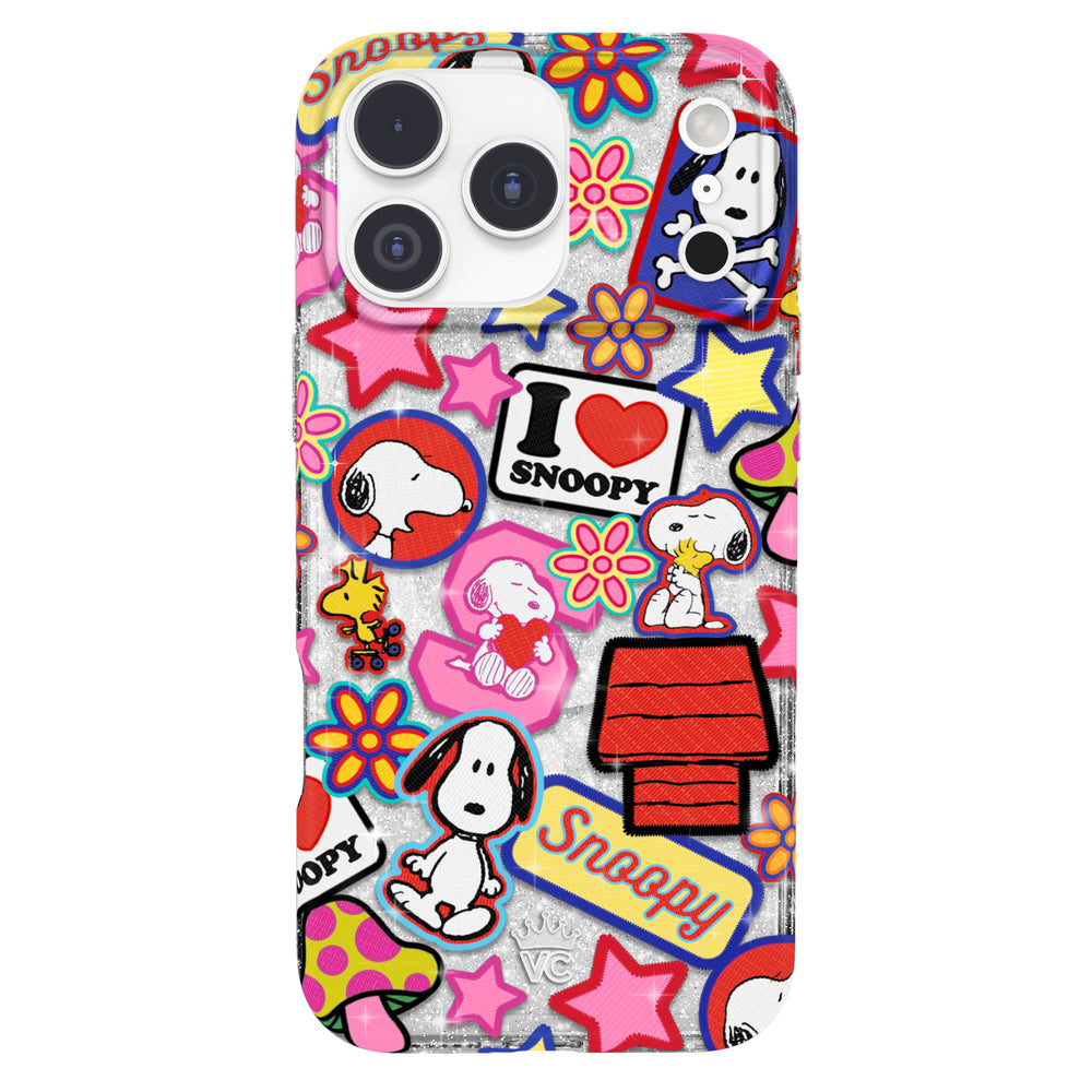 iPhone 17 Air Snoopy Patchwork Glitter Snoopy-Swatch Cute Phone Case iPhone 17 Air Snoopy Patchwork Glitter Snoopy-Swatch Cute Phone Case