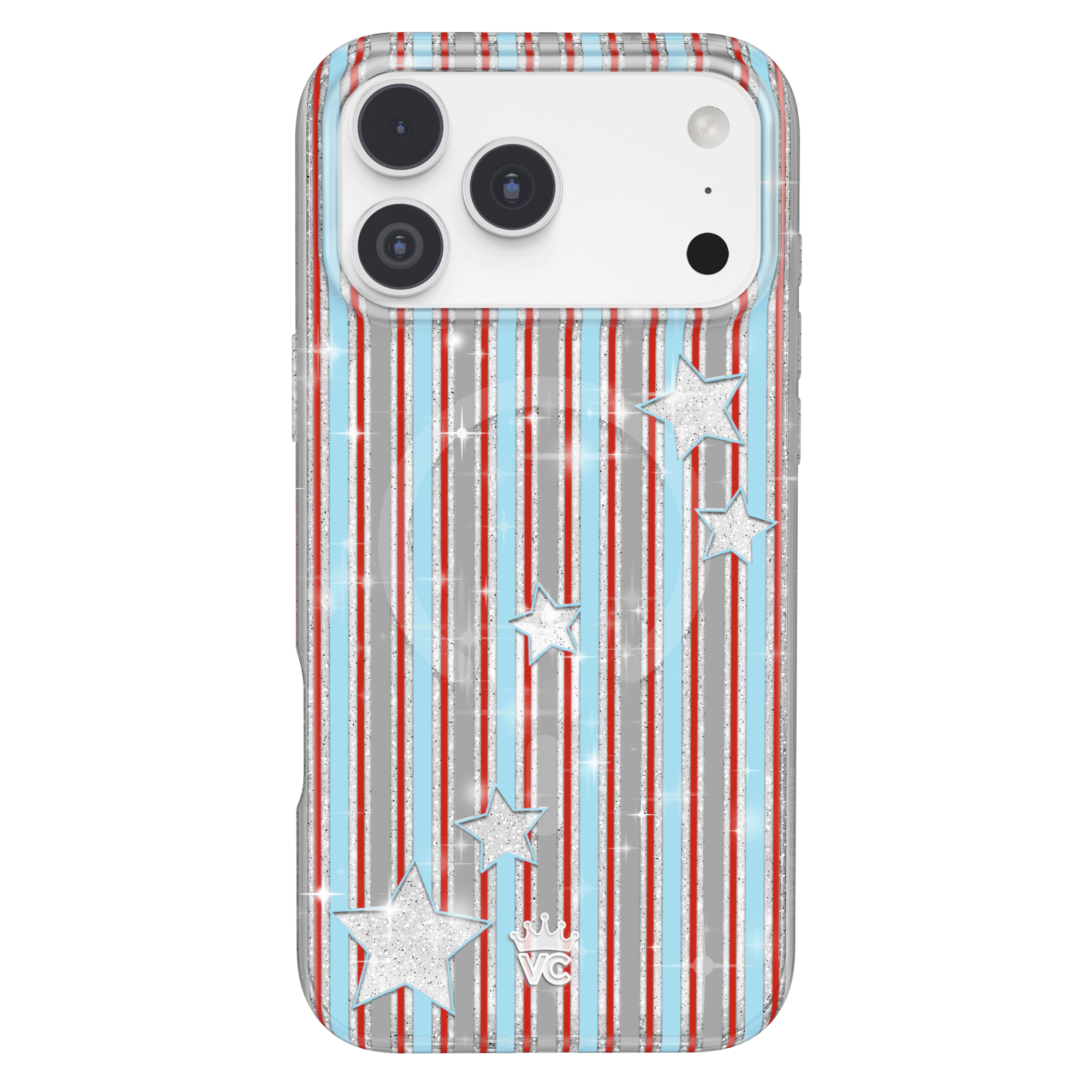 Stars & Stripes Glitter iPhone Case