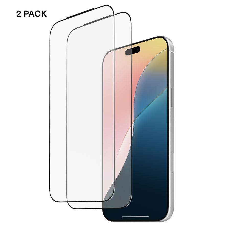 Clear Glass Screen Protector + Easy Install Kit (2 Pack)
