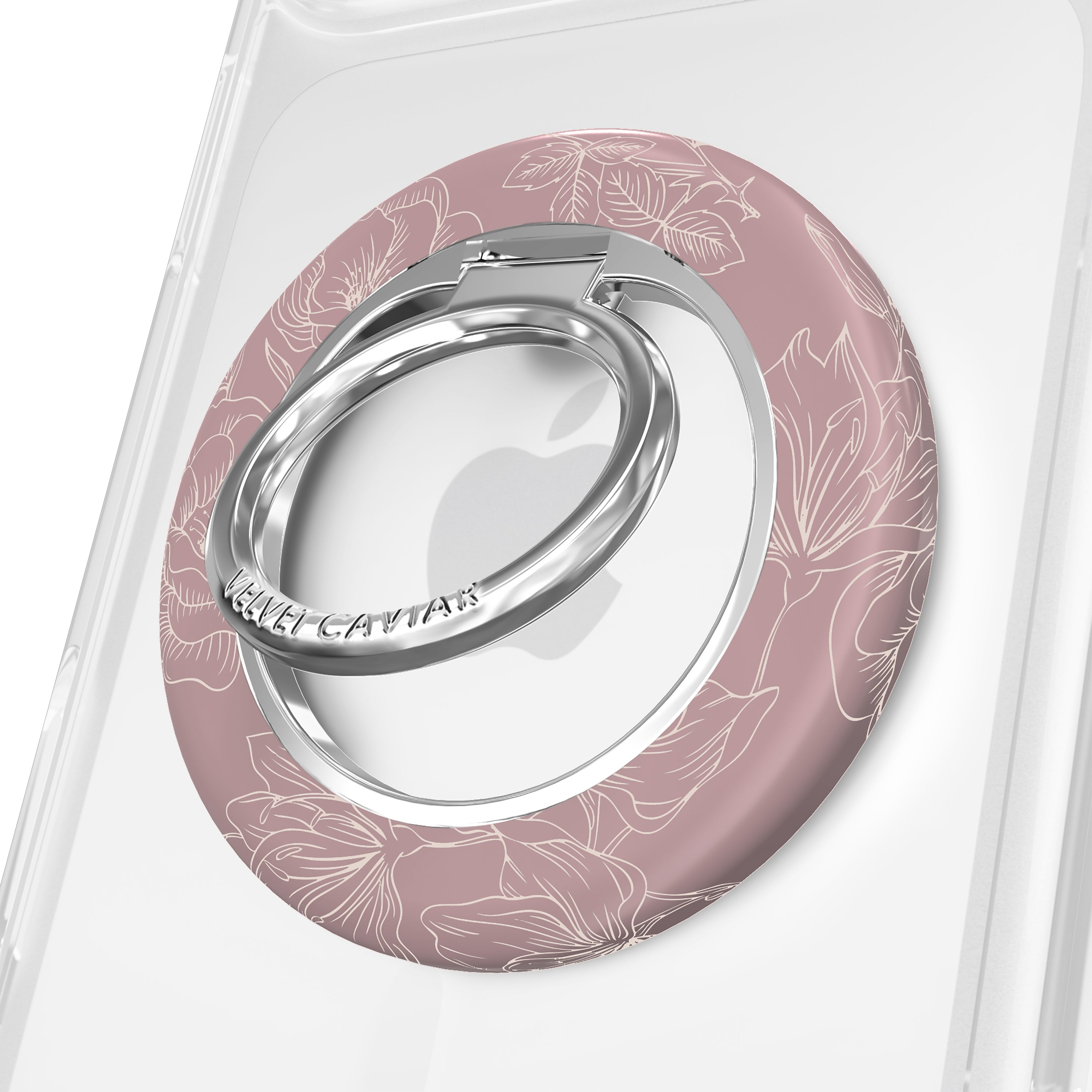 Dusty Floral Chrome MagSafe Grip Ring