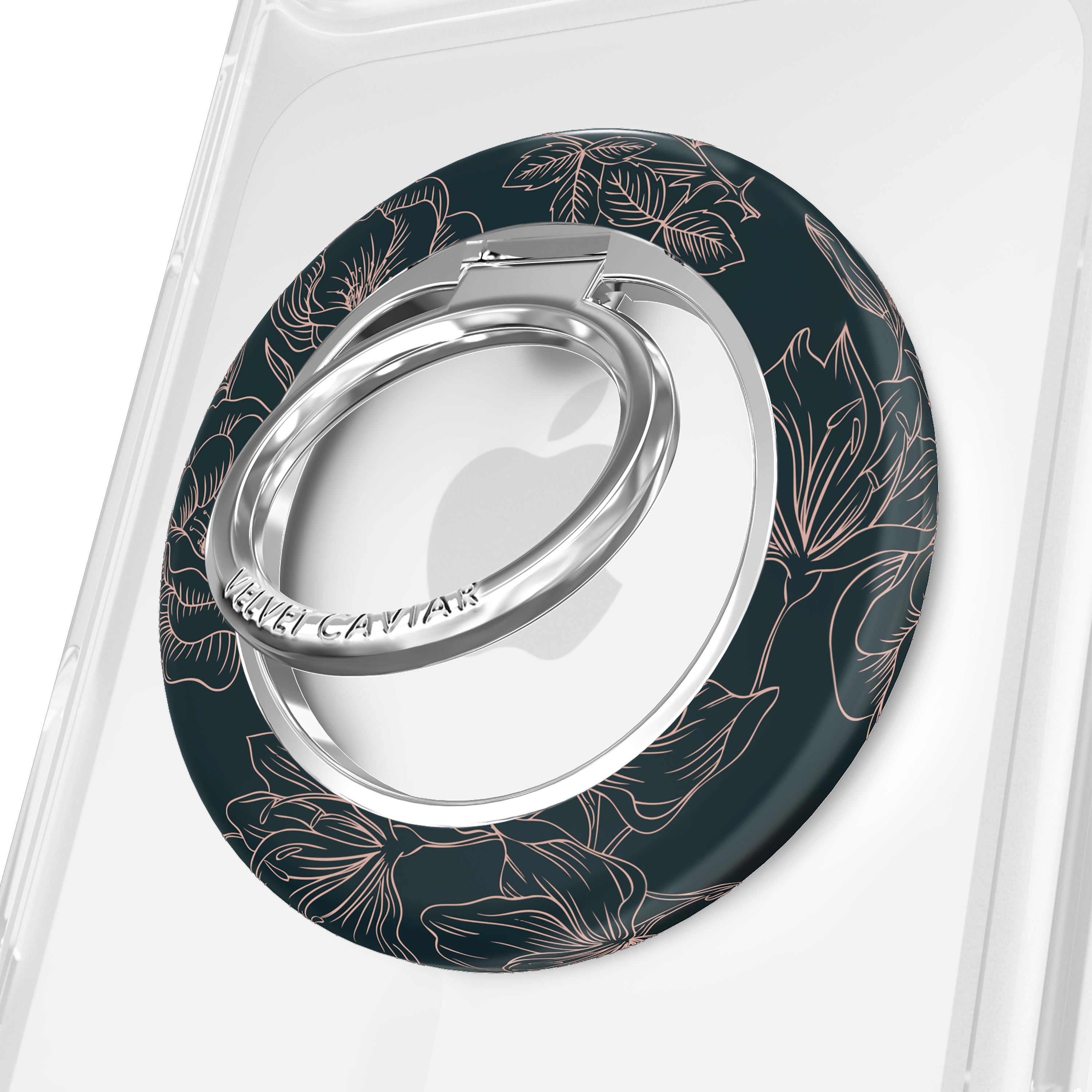 Floral Rose Gold Chrome MagSafe Grip Ring