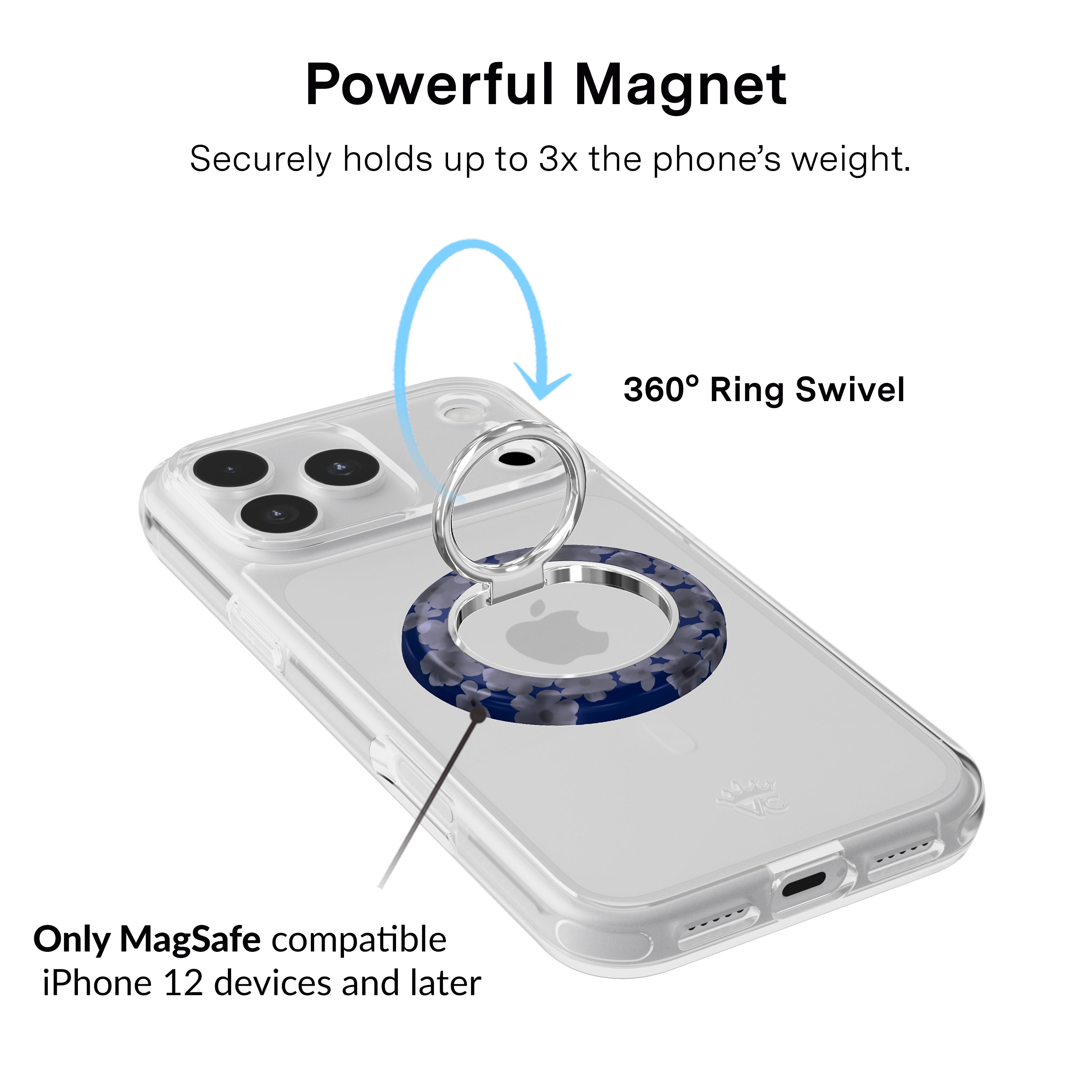 Midnight Blossom MagSafe Grip Ring - Thumbnail 2