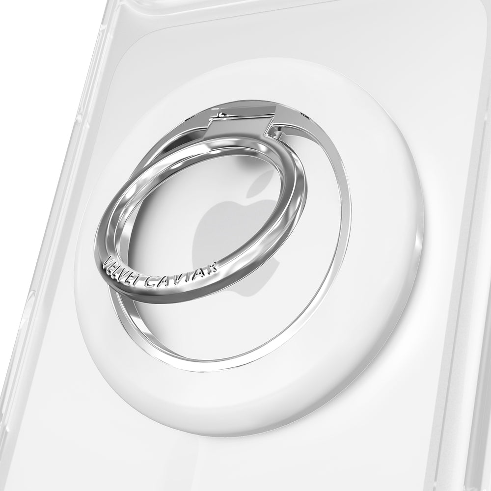 White MagSafe Grip Ring With Kickstand