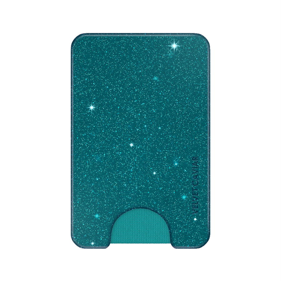 Emerald Teal Glitter Jelly MagSafe Wallet