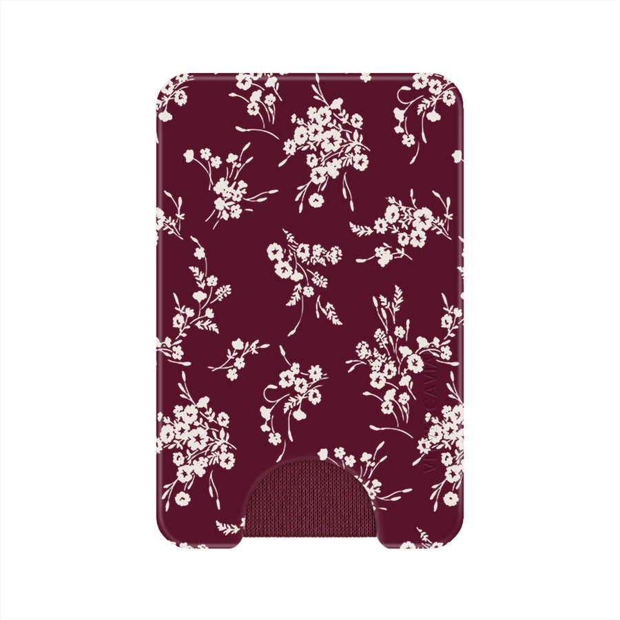 French Burgundy Floral MagSafe Wallet